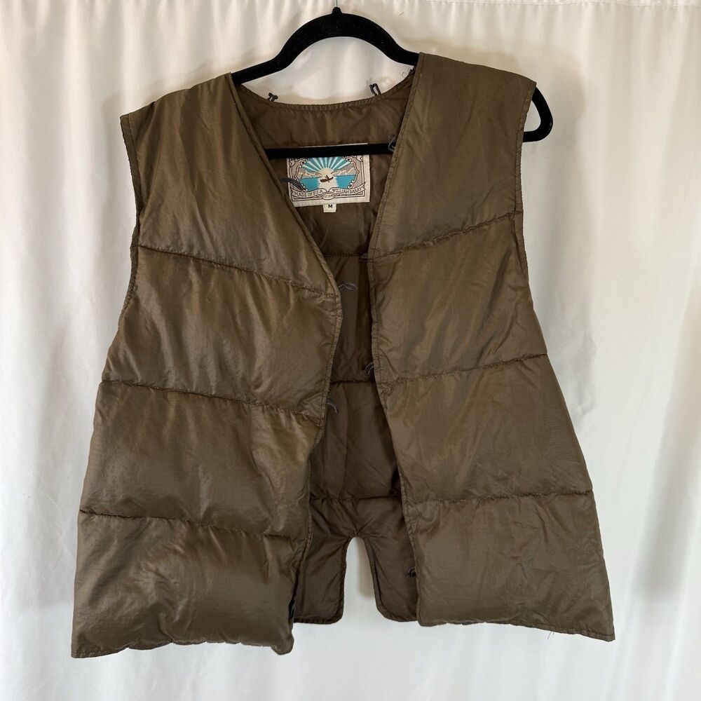 Struggle Gear Puffer Vest Men's Medium Brown Down Feather Fill